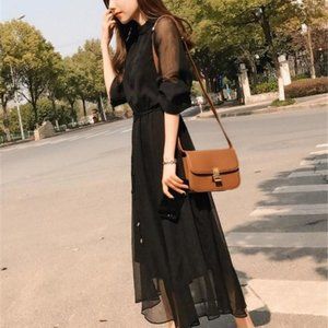 Skirt complex makings high waist fairy chiffon dre